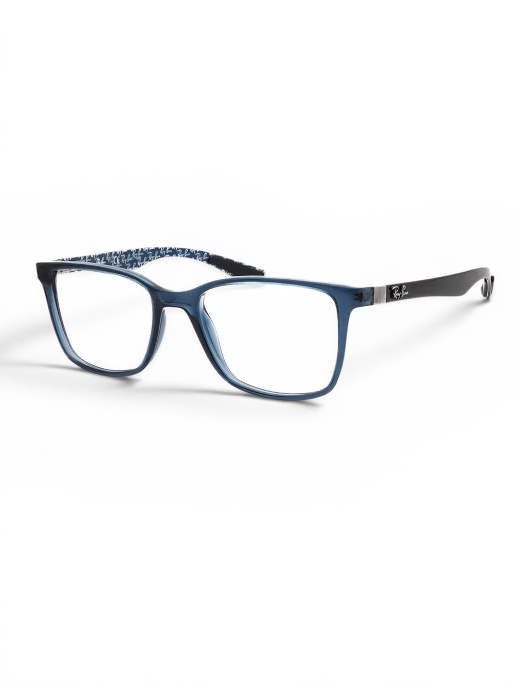 Ray-Ban RB 8905 5844 Carbon Fiber Transparent Blue Rx-Ready Eyeglasses & Case